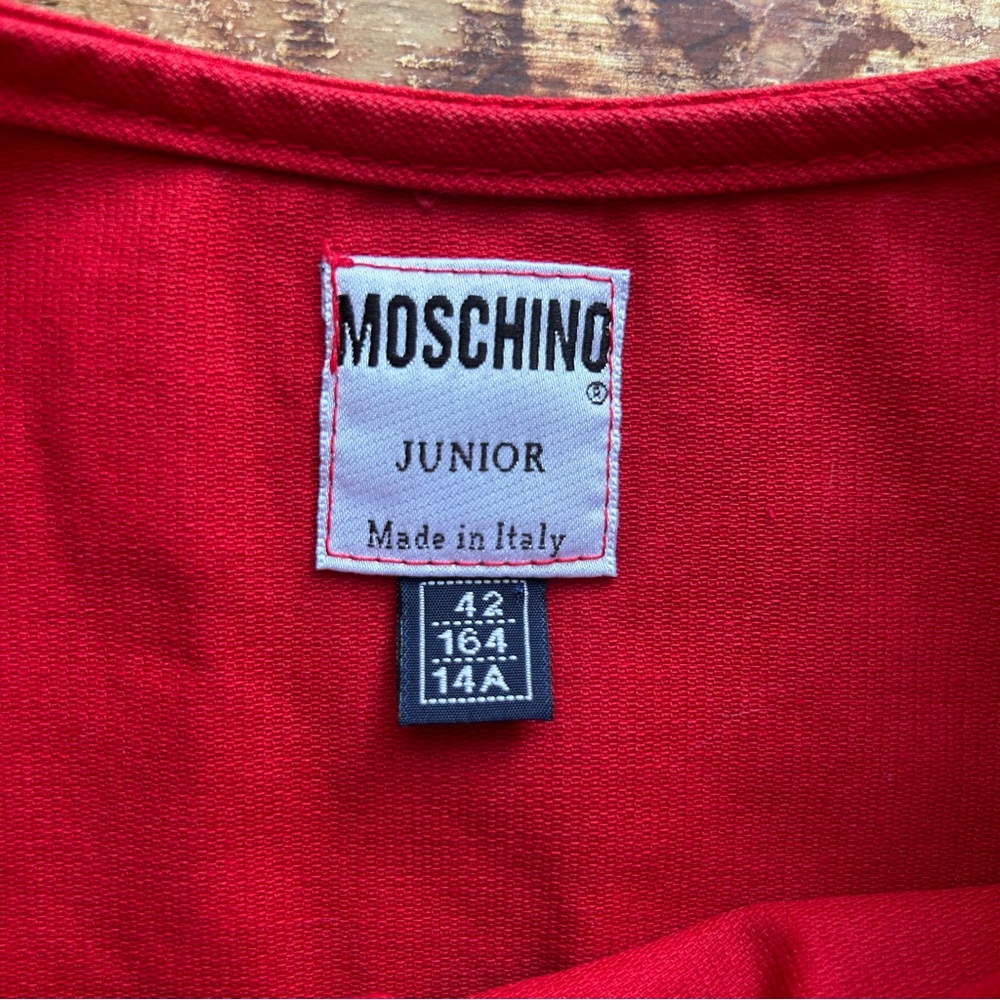 Moschino Junior Couture L’Italia Red Jumper Dress Size 14A (14 years) - Picture 7 of 9